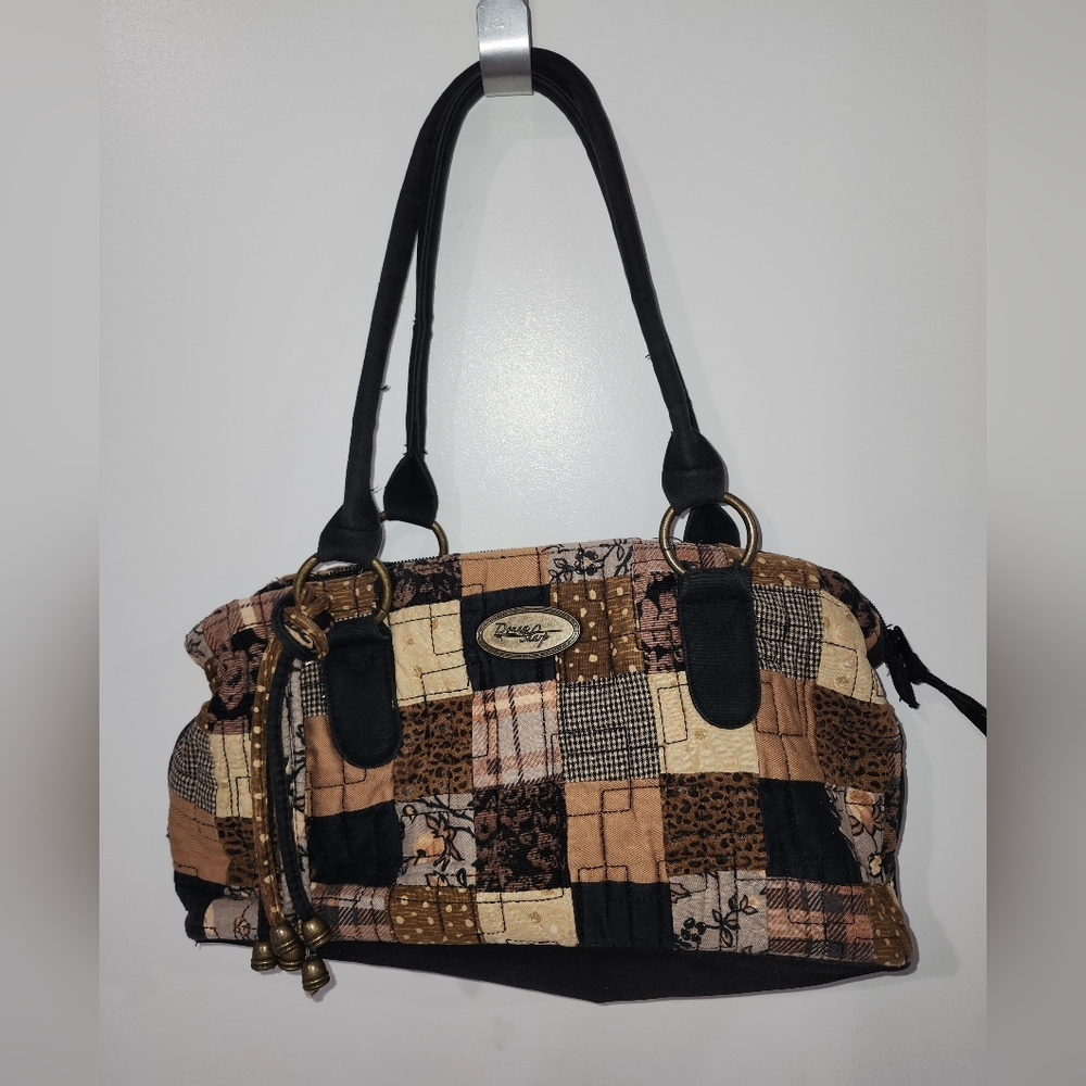 Donna Sharp Patchwork Shoulder Bag - Black, Brown… - image 1